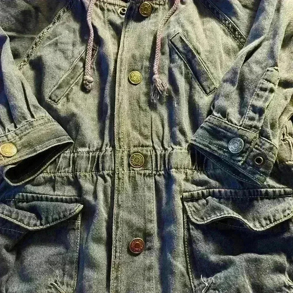 Vintage 1990’s GAP Jean Jacket with hood 12-24 months 100%Cotton - Picture 6 of 6